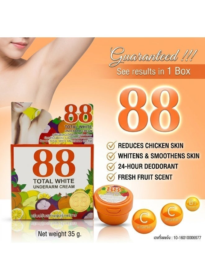88 Total White Underarm Cream 35g with Vitamin B3 & Licorice – Brightening, Odor Control & Smooth Skin Care - Image 4