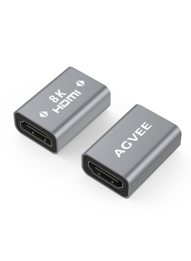 AGVEE عبوة 2 موصل Hdmi أنثوي إلى أنثوي 8K@60Hz Hdr Hdmi 2.1 محول موصل تمديد متوافق مع Hdmi 2.0 1.4 غلاف سبيكة لجهاز Hdtv Roku Stick Switch Xbox One Ps4 Pc رمادي - Image 2