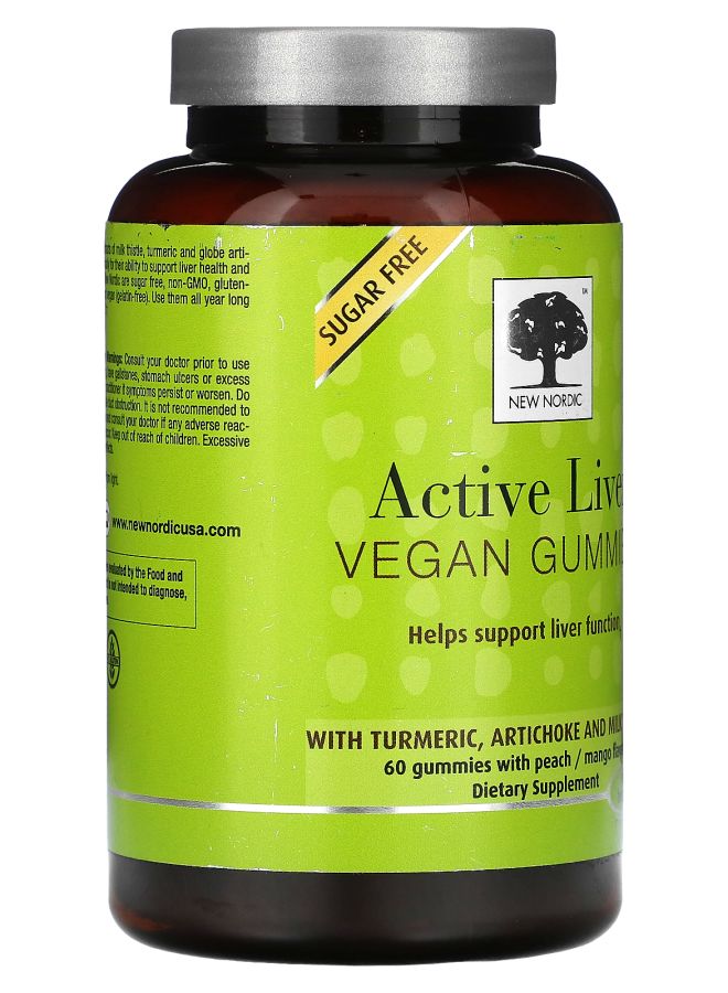 New Nordic Active Liver™ Vegan Gummies Peach and Mango 60 Gummies - Image 2