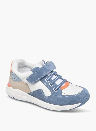 JUNIORS Boys Panelled Sneakers with Hook and Loop Closure