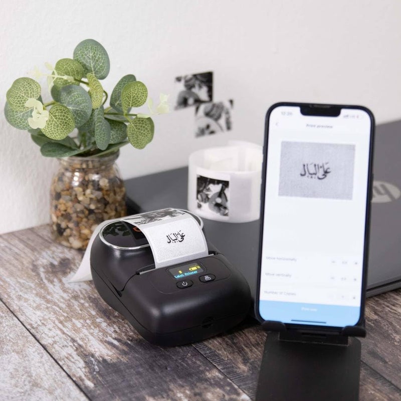 Mini Thermal Label Printer (Ink Free Printing) - Wireless Small Receipt Printer for Office & Work - Bluetooth Sticker Printer for Home, & Creative DIY - Mobile App Compatible Android & iOS - Image 3