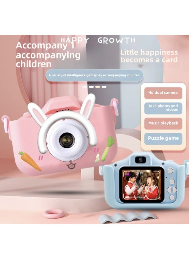 Children's Camera Can Take Pictures And Video HD SLR Digital Camera Cartoon Mini Camera Toy Birthday Gift-Color:(pink Cat) Ultra Hd Dual Camera (without Memory Card)  - Image 3