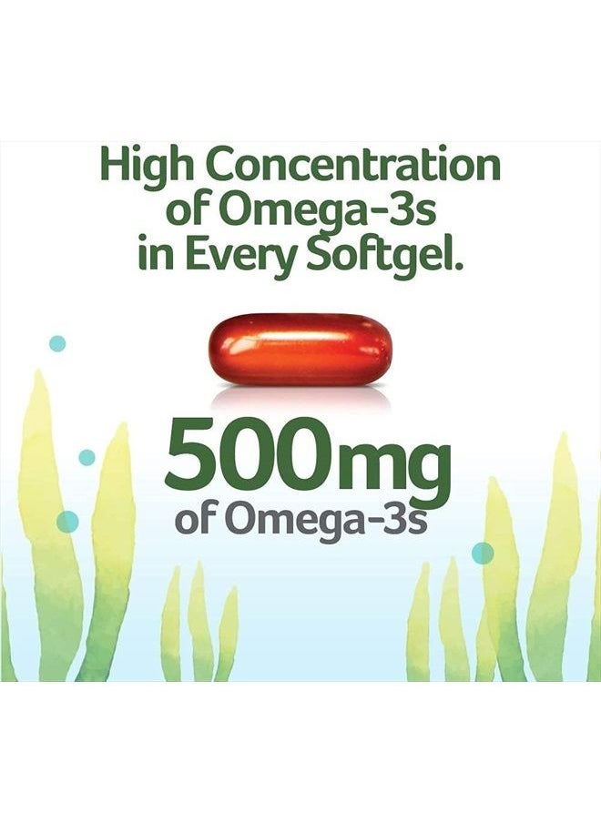 OVEGA-3 - Vegan Algae Omega-3 Daily Supplement | Supports Heart, Brain & Eye Health*| No Fishy Aftertaste | 500 mg Omega-3s | 135 mg EPA + 270 mg DHA | Fish Oil Alternative | Vegetarian Softgels 90 CT - Image 1