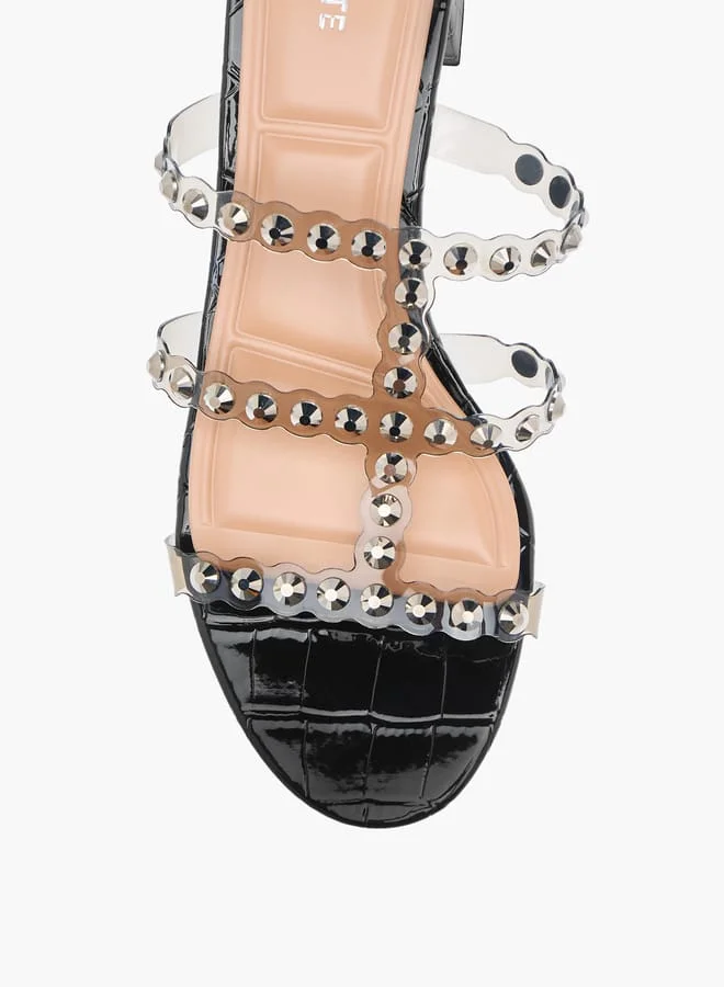 Celeste Womens Embellished Slip-On Sandals With Block Heels