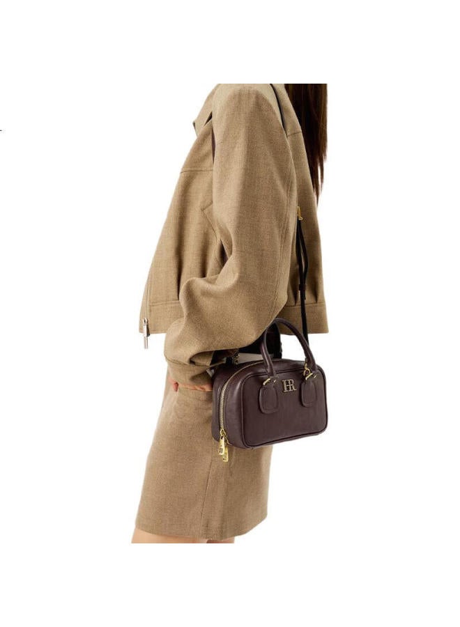 Hr Helena Women'S Bag Single Shoulder Crossbody Bag Women'S Handbag Vegetable Tanned Cowhide Boston Bag Handheld Bag Birthday Gift - Image 3