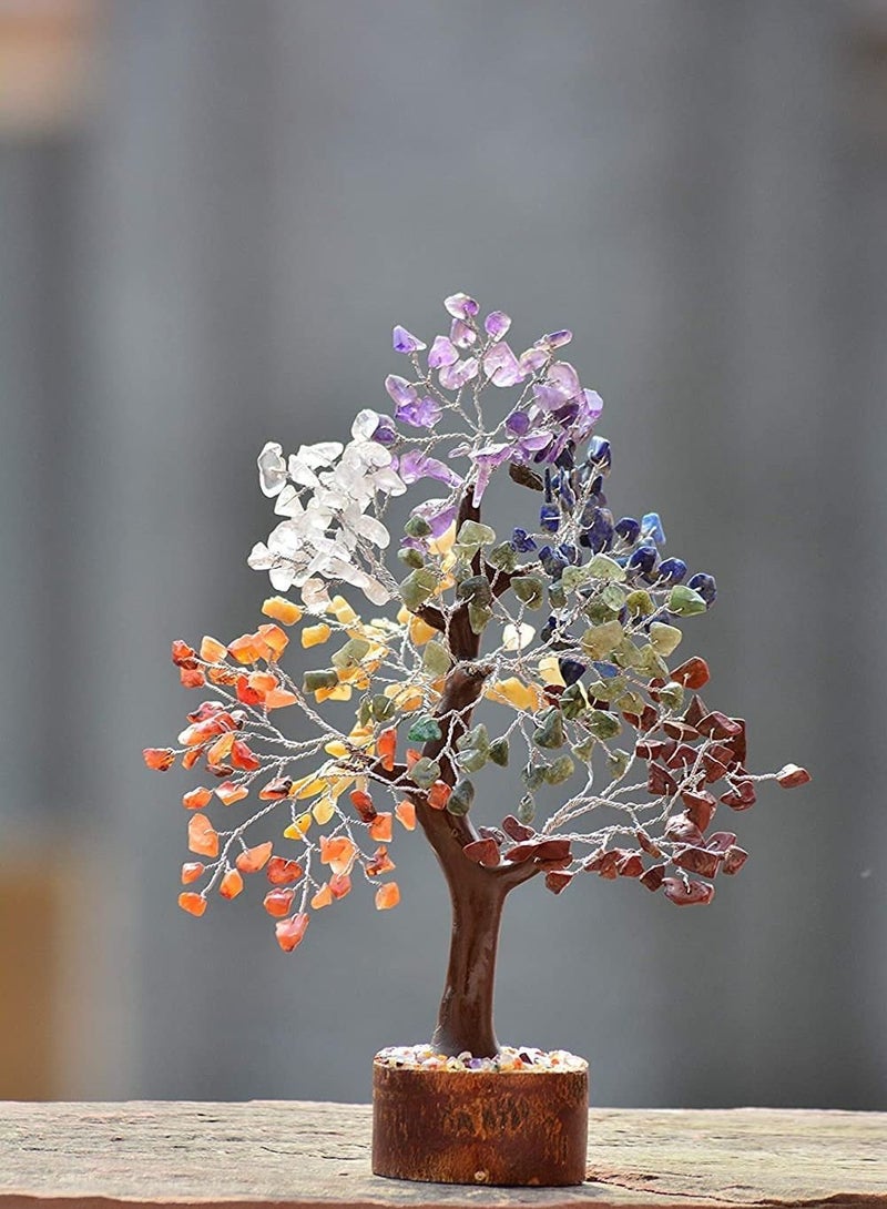 شجرة المال المصنوعة من الأحجار الكريمة الطبيعية من لجلب الحظ السعيد والثروة والازدهار، ديكور منزلي ومكتبي، هدية روحانية - Image 1