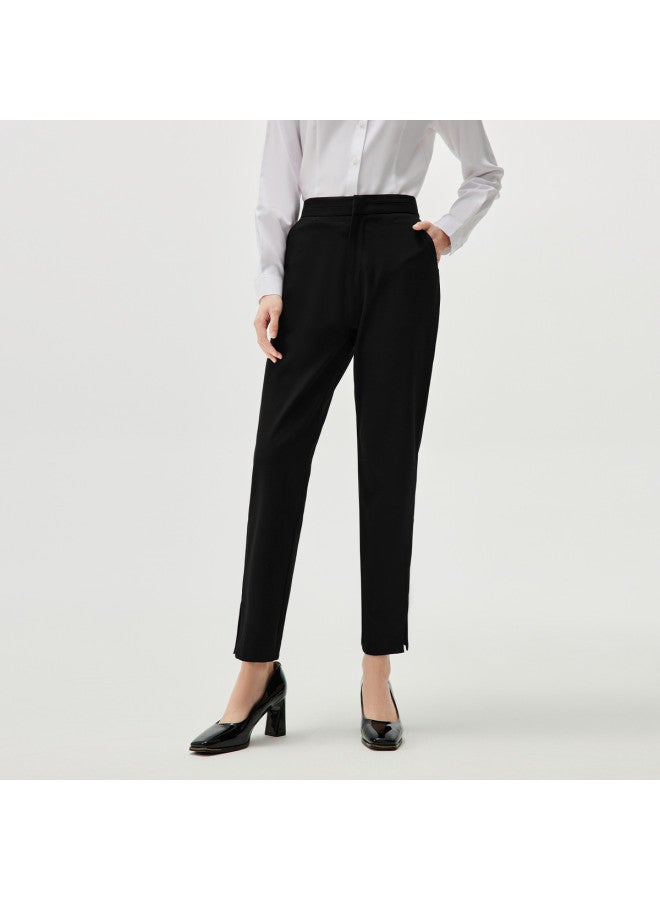 HLA Spring And Autumn Intellectual Commute Style Solid Color Breathable Women'S Cropped Trousers - Image 3