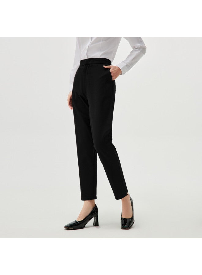 HLA Spring And Autumn Intellectual Commute Style Solid Color Breathable Women'S Cropped Trousers - Image 4