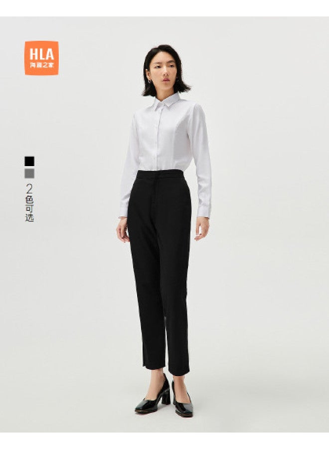 HLA Spring And Autumn Intellectual Commute Style Solid Color Breathable Women'S Cropped Trousers - Image 1