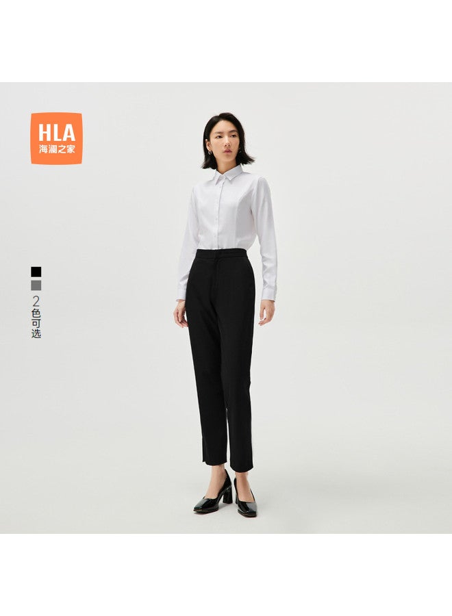 HLA Spring And Autumn Intellectual Commute Style Solid Color Breathable Women'S Cropped Trousers - Image 2