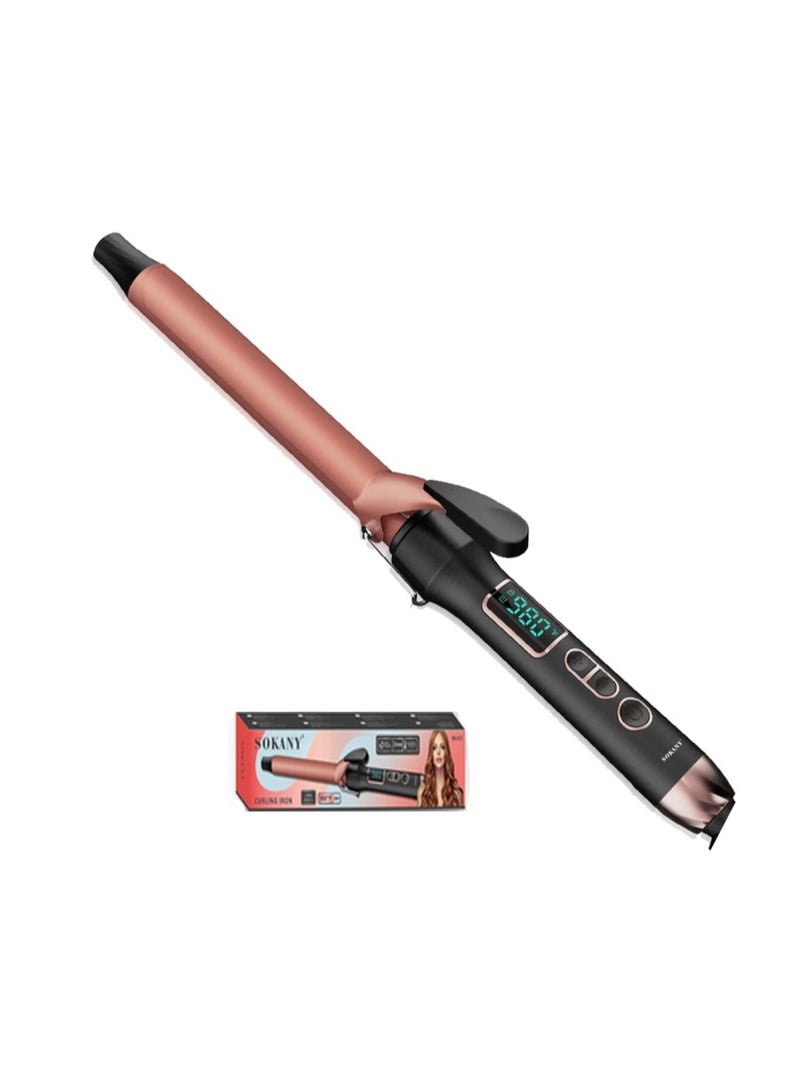 مكواة الشعر الكيرلي Sokany SK-673 Curling Iron بمستويات للحرارة متعددة و بقوة 980 درجة فهرنهايت وشاشة ديجيتال - Image 1