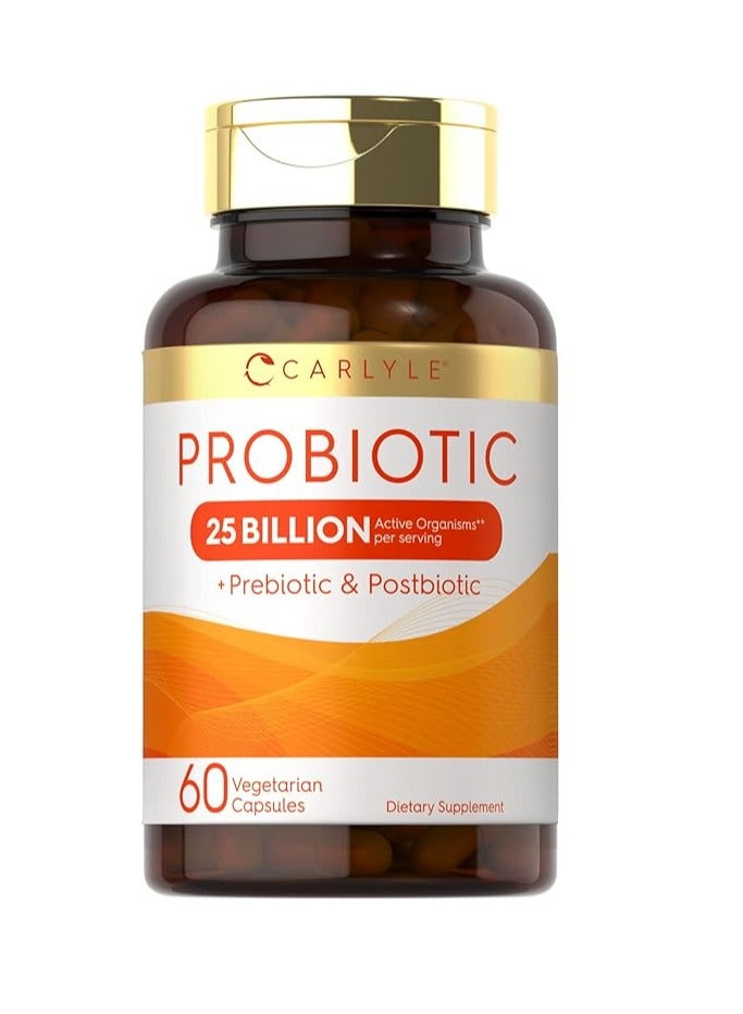 البريبايوتيك والبروبيوتيك 25 مليار وحدة تشكيل مستعمرة، 60 كبسولة