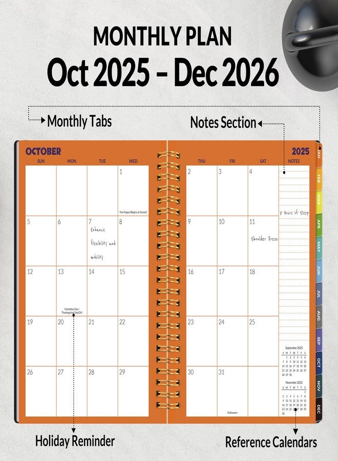 SUNEE 2026 Fitness Workout Journal Planner for Women & Men, JAN 2026 - DEC 2026 Exercise Planner, 6.4" x 8.3" Workout Calendar Journal Essentials Gift for Goals, Tracking, Gifts with PVC Plastic Cover,Black - Image 3