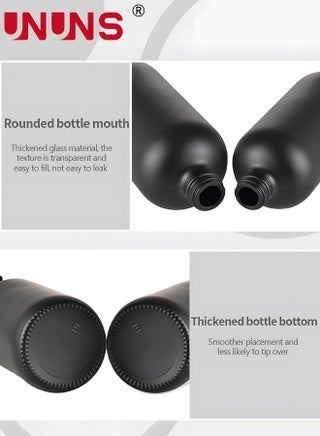 Soap Dispenser Set,2PCS 500ml/17oz Hand Soap And Dish Soap Dispenser With Bamboo Tray,Soap Dispenser For Kitchen Sink And Bathroom(Matte Black) - view 3