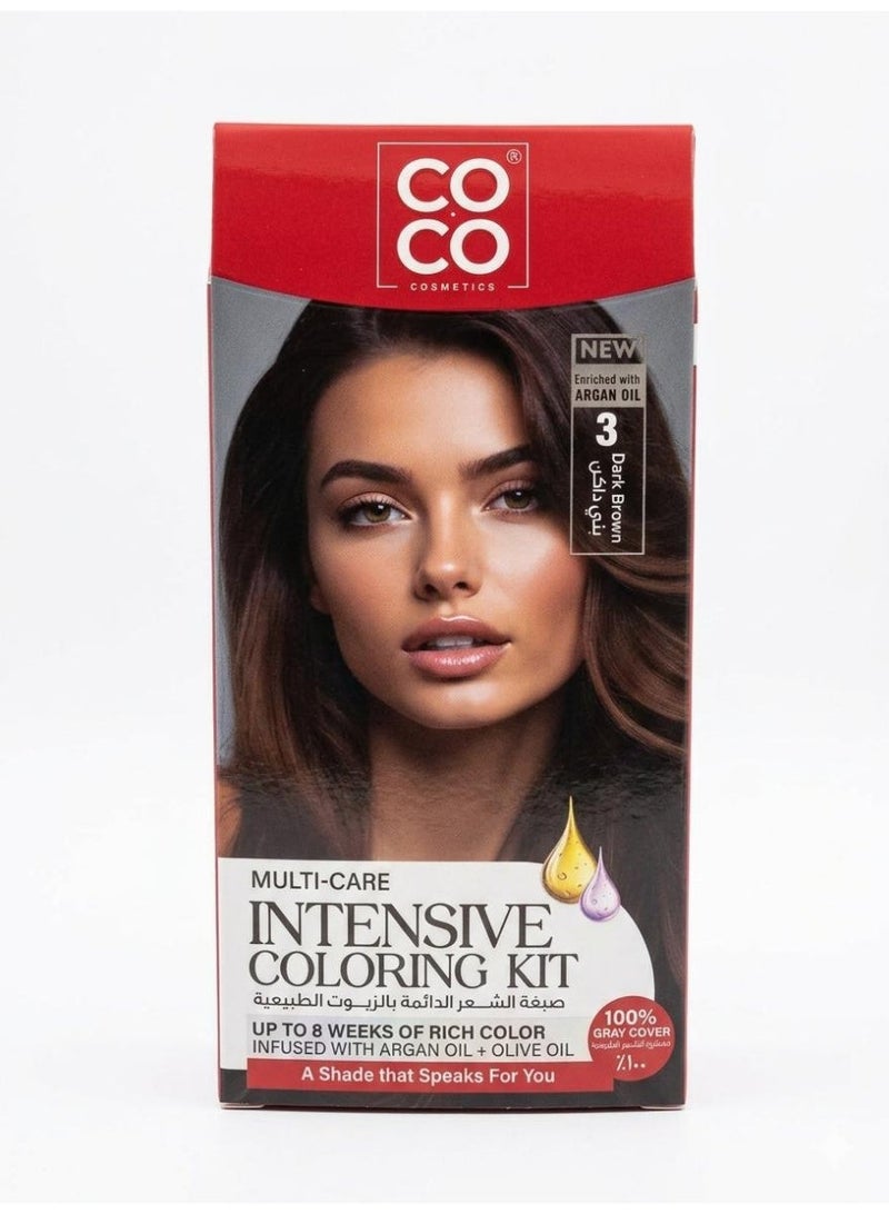 Coco hair dye, dark brown color, number 3 - Image 1