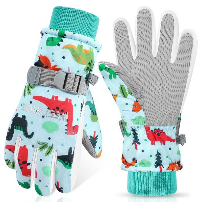 CYCLESPEED Winter Gloves for Boys Girls Kids Snow Gloves Toddler Gloves for Snowboarding,Kids Waterproof Glove for Outdoor Riding Winter Sports (Blue, Small) - Image 1