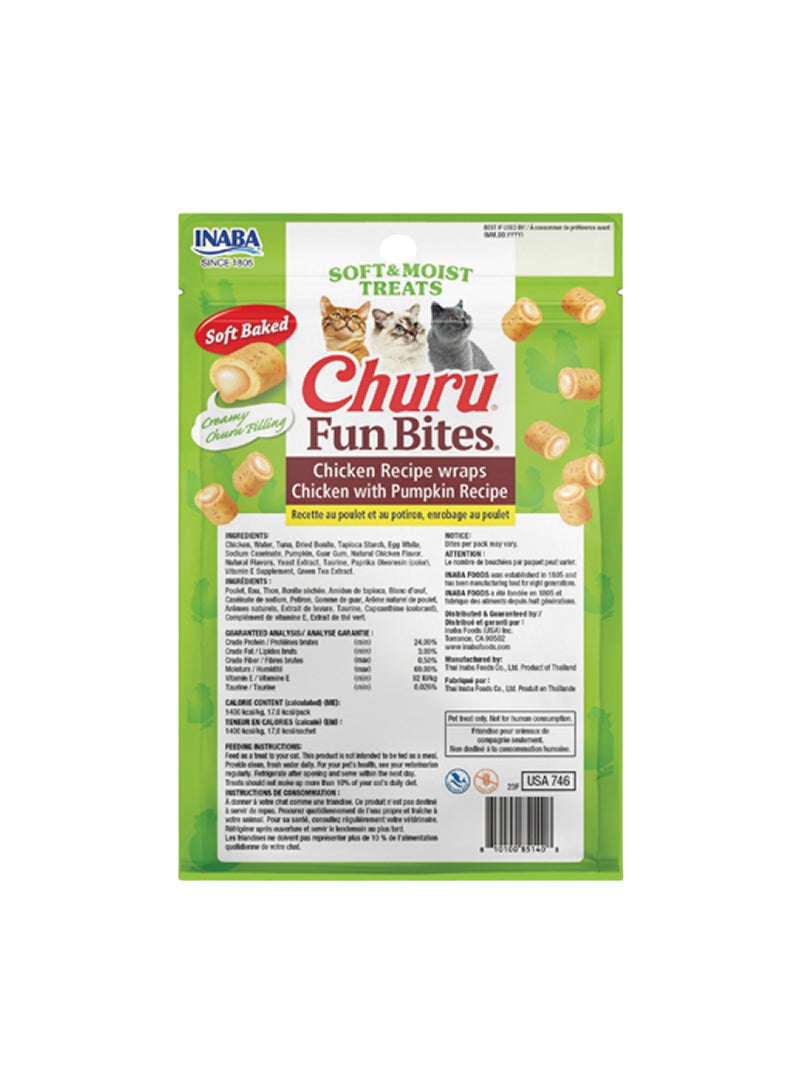 INABA Churu Fun Bites Chicken Recipe Wraps Chicken With Pumpkin Recipe 40G - Image 2