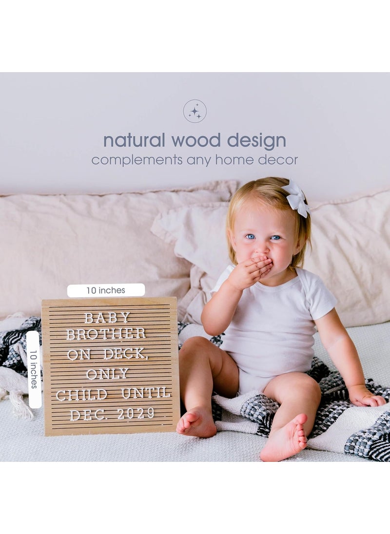 pearhead Pearhead Wooden Letterboard Set  Ideal Photo Sharing Prop for Baby Announcements Milestone Keepsake Custom Message Board and Shower Gift  Includes 188 Letters Numbers and Symbols  Natural Wood  - Image 5