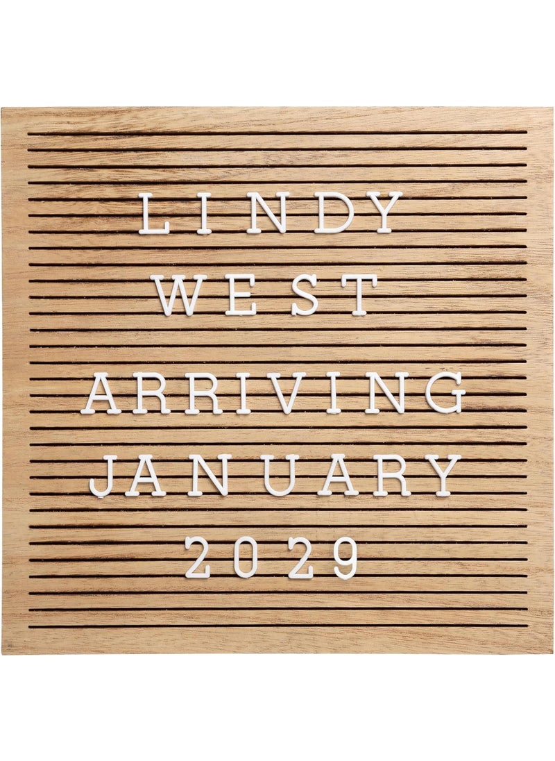 pearhead Pearhead Wooden Letterboard Set  Ideal Photo Sharing Prop for Baby Announcements Milestone Keepsake Custom Message Board and Shower Gift  Includes 188 Letters Numbers and Symbols  Natural Wood  - Image 1