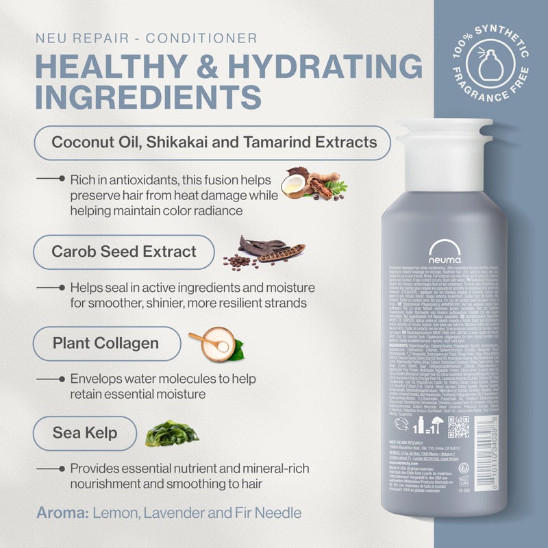 NEUMA Neu Repair Holiday Gift Set â€” Neu Repair Shampoo (8.5 Fl. Oz.), Neu Repair Conditioner (8.5 Fl. Oz.), and Repair Treatment Masque (5.1 Fl. Oz.) â€” Hair Repair Treatment for Damaged Hair - Image 3