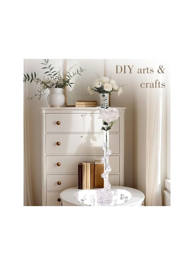 The Bros 200 قطعة من الثلج الزائف الأزرق الفاخر، صخور أكريليك، صخور بلاستيكية، أحجار أكريليك، مكعبات ثلج مجروشة، ألماس، جواهر لتزيين الأوعية في الشتاء - Image 5