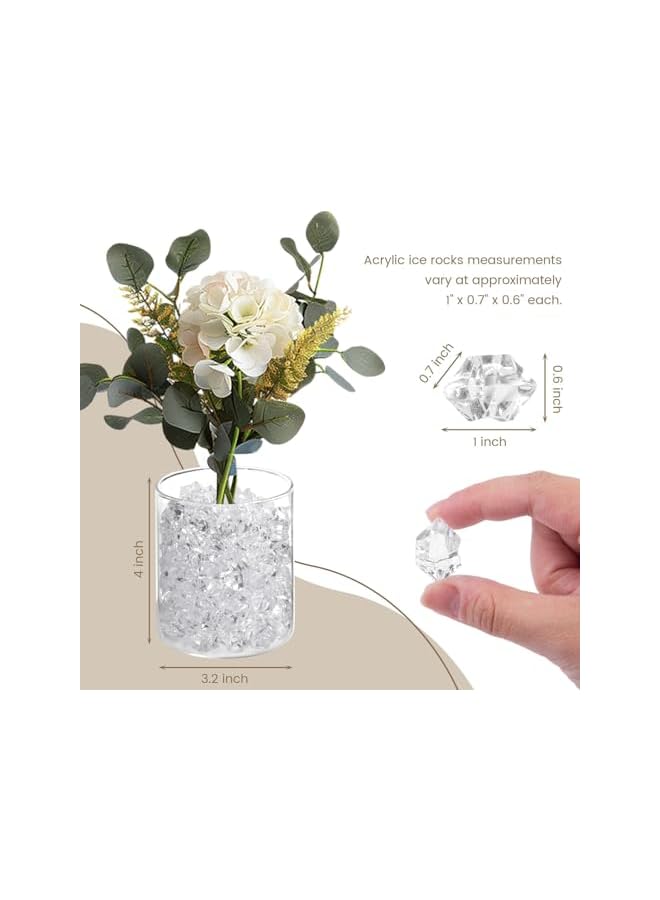 The Bros 200 قطعة من الثلج الزائف الأزرق الفاخر، صخور أكريليك، صخور بلاستيكية، أحجار أكريليك، مكعبات ثلج مجروشة، ألماس، جواهر لتزيين الأوعية في الشتاء - Image 4