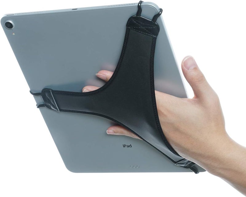 TFY Hand Strap Holder Finger Grip with Soft PU Compatible with iPad Pro 129 and More Black - Image 1