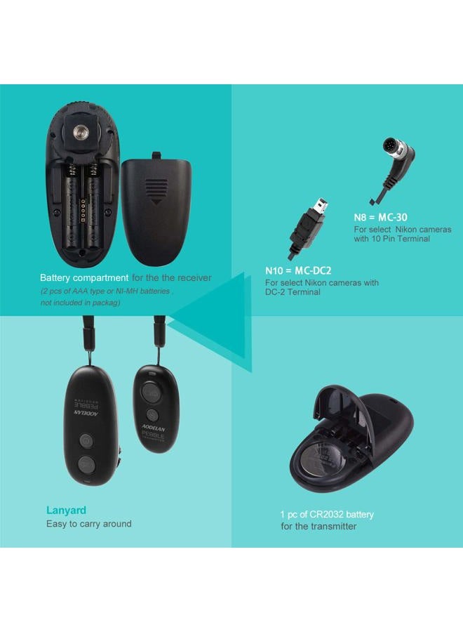AODELAN Camera Wireless Shutter Release for Nikon D850,D810,D700, D500, D4, D5, D4s, D3100, D5000, D7200, D600, D610, D750, D3200, D3300 Replace MC-DC2 and MC-30A - Image 5