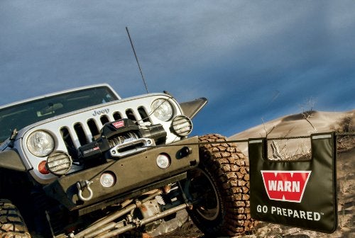 WARN مانع سحب WARN 91575 مع جيب لتخزين الملحقات وأشرطة عاكسة، أسود - Image 2