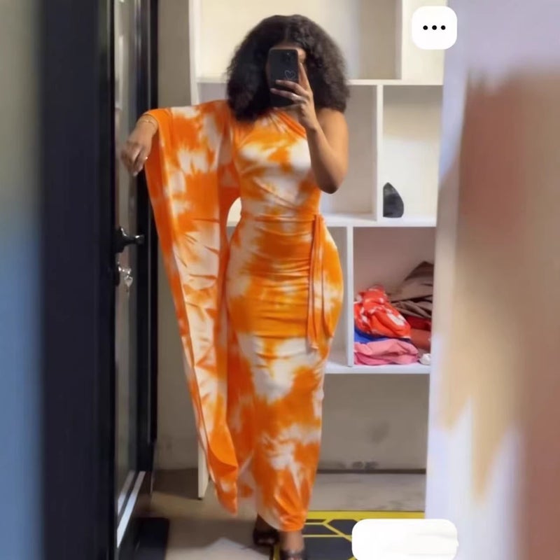 Women's Summer Tie-Dye Abstract Print Vacation Dress - Image 1