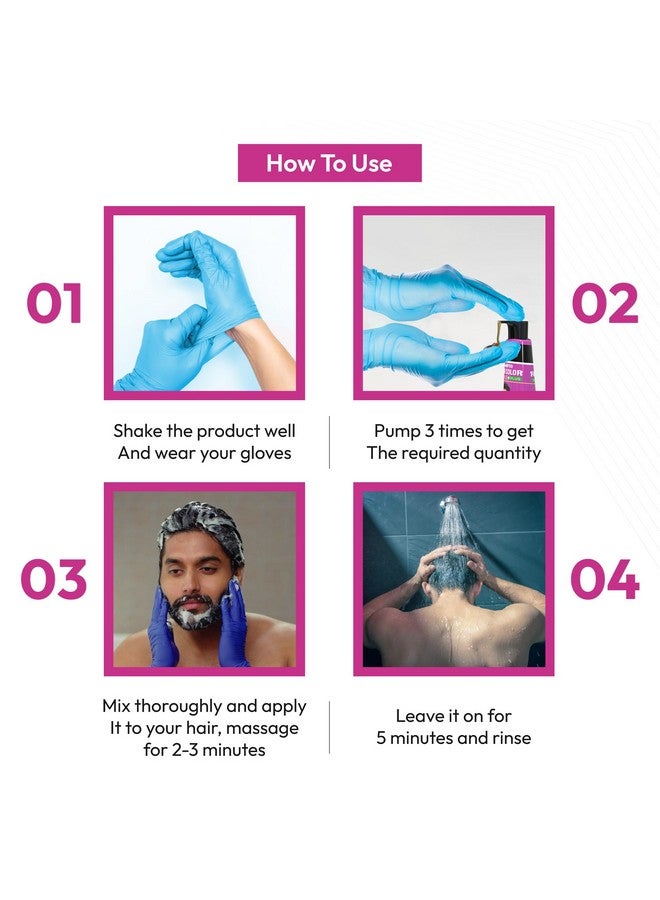 VCare Triple Plus Hair Colour Shampoo Black Hair Colour Shampoo, 180Ml For Women And Men | Instant Easy Grey Coverage In 5 Minute Only Long Lasting Hair Color - Image 3