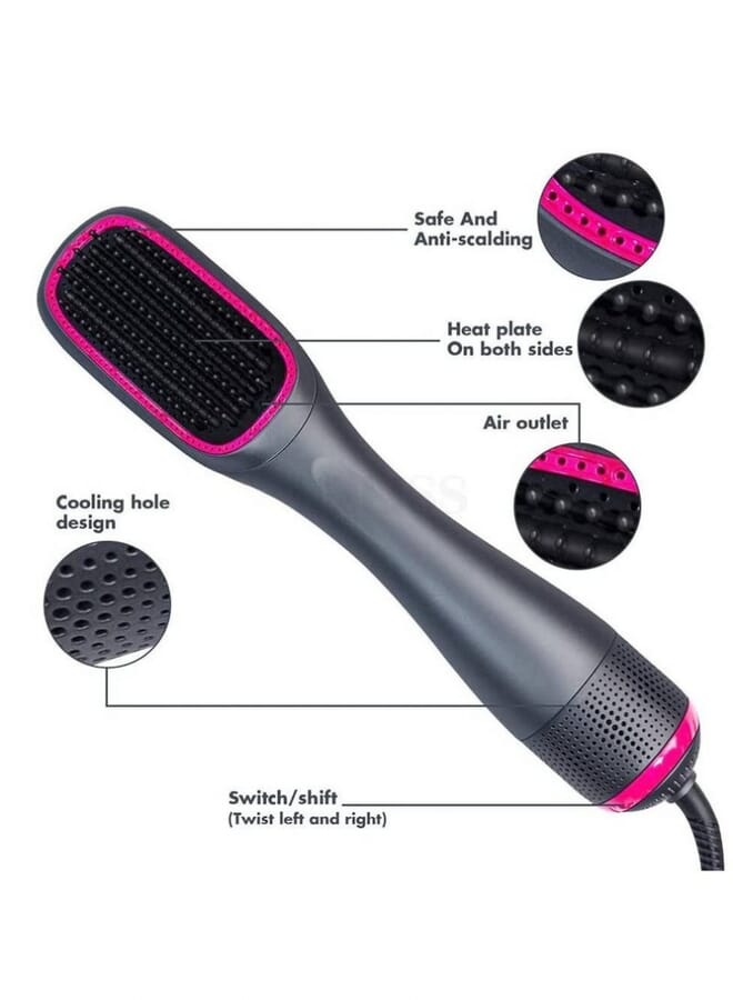 PROMASS 3 In 1 Professional Hair Brush Negative Ion Blow Dryer Straightening Brush Hot Air Styling Comb - Image 3