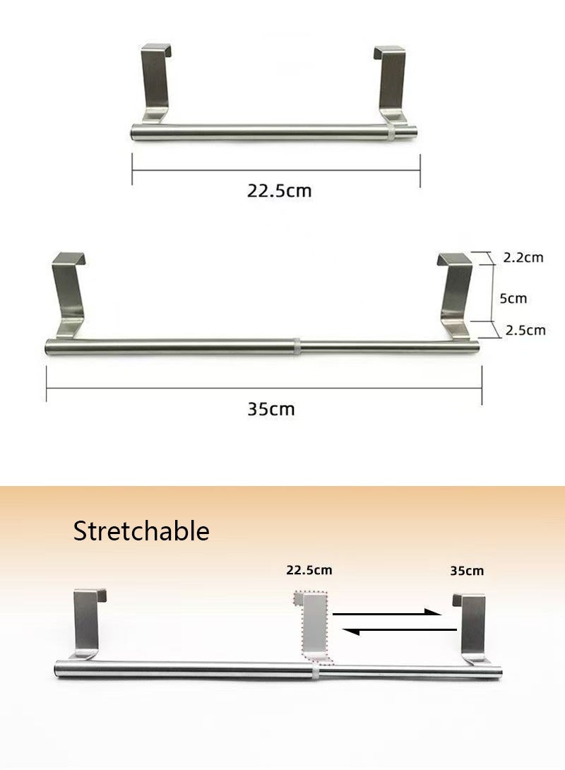 بيكو حامل مناشف قابل للسحب للخزانات، الحمامات، فوق أبواب غرف النوم، ملحقات تخزين وتعليق المناشف وأقمشة الغسيل، تصميم عصري متين من الفولاذ المقاوم للصدأ (فضي). - Image 5