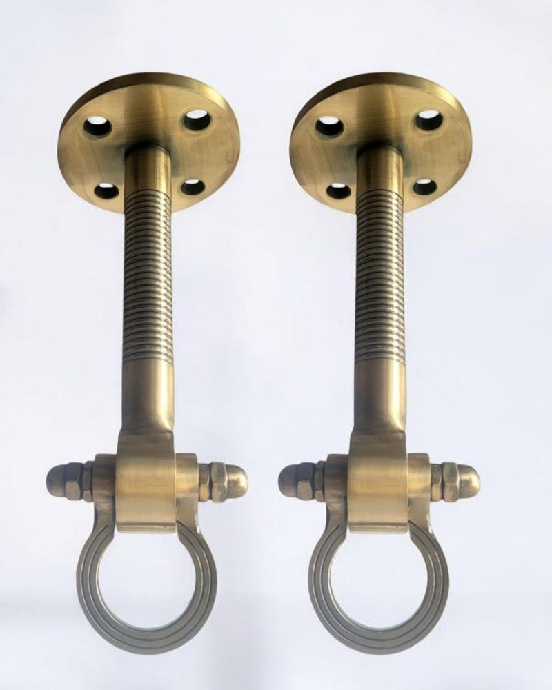 Proniks Brass Finished Premium Ceiling and Bearing Swing Kada Hook Mount, 14 Inch Length, Antique Finish, (Set of 2) for All Kind of Swing Jhula Hanging - Image 5