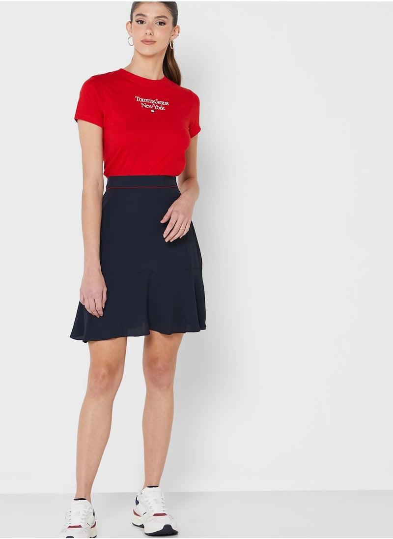 TOMMY HILFIGER - High Waist Stripe Detail Skirt - Image 1
