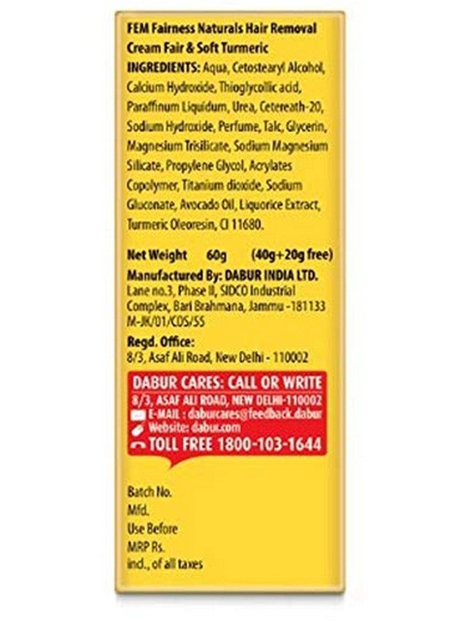 fem Fairness Naturals Hair Removal Cream Fair And Soft Oily Skin 40 G With Extra 50% - Image 5