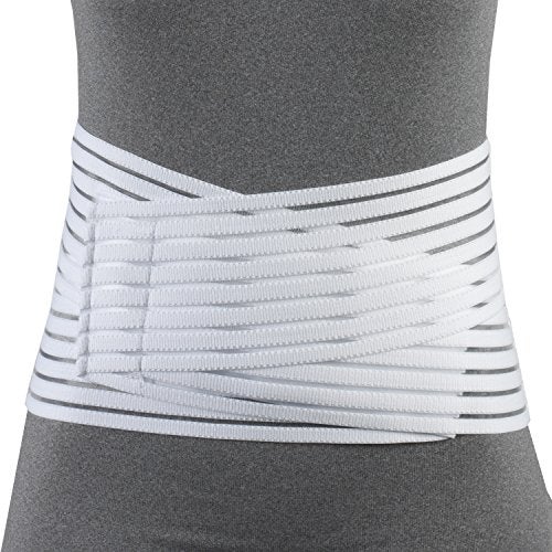 OTC Lumbosacral Support 7inch Lower Back Lightweight Compression Elastic White Large - Image 1