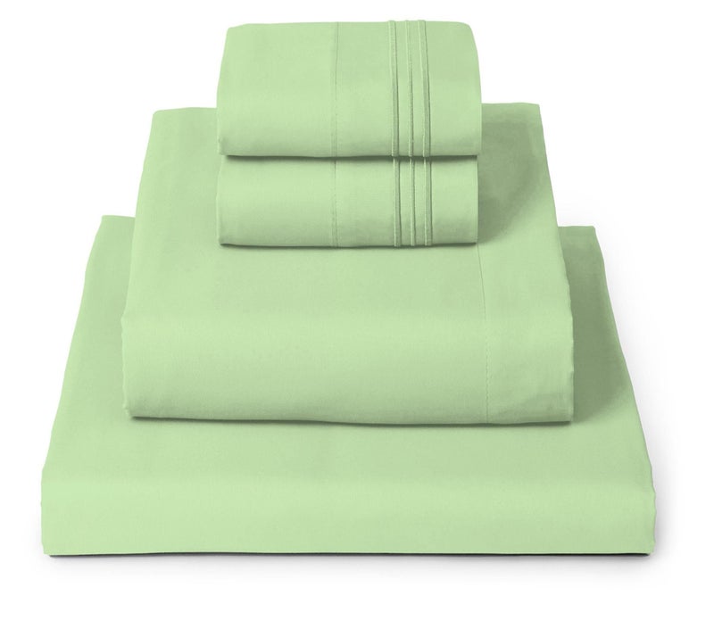 Mellanni Queen Sheets Set 4 PC Iconic Collection Bedding Hotel Luxury Extra Soft Cooling Bed Sheets Wrinkle Fade Stain Resistant Queen Pistachio - Image 2