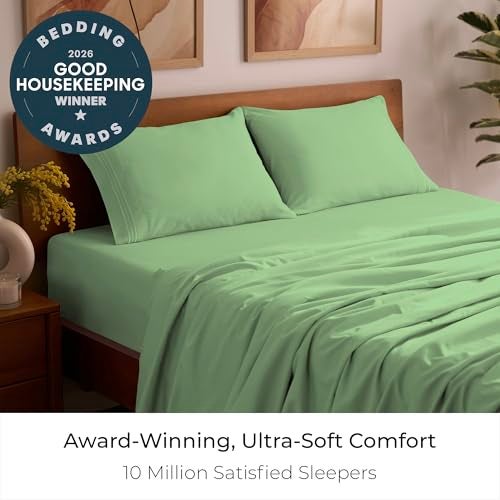 Mellanni Queen Sheets Set 4 PC Iconic Collection Bedding Hotel Luxury Extra Soft Cooling Bed Sheets Wrinkle Fade Stain Resistant Queen Pistachio - Image 3