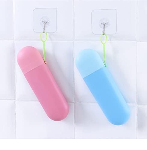 SKYBUCKET Portable Travel Toothbrush Case 4 Pack Multicolour Capsule Holders with Toothpaste Storage - Image 1