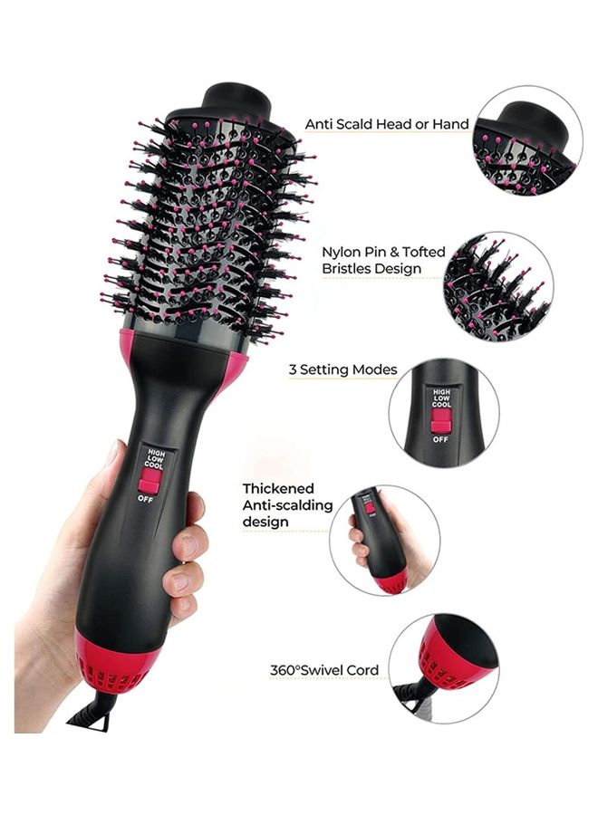 Arabest Hair Dryer Hot Air Styling Brush Red/Black 34.6 X 7.58 X 5.53cm - Image 2