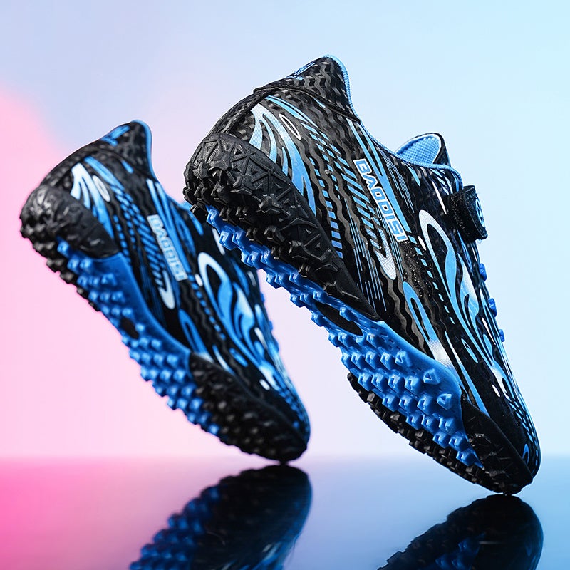 Hydrogen Cloud Children'S Football Shoes Men'S Broken Spike Long Spike Elementary School Boys' Lace-Free Sneakers - Image 2