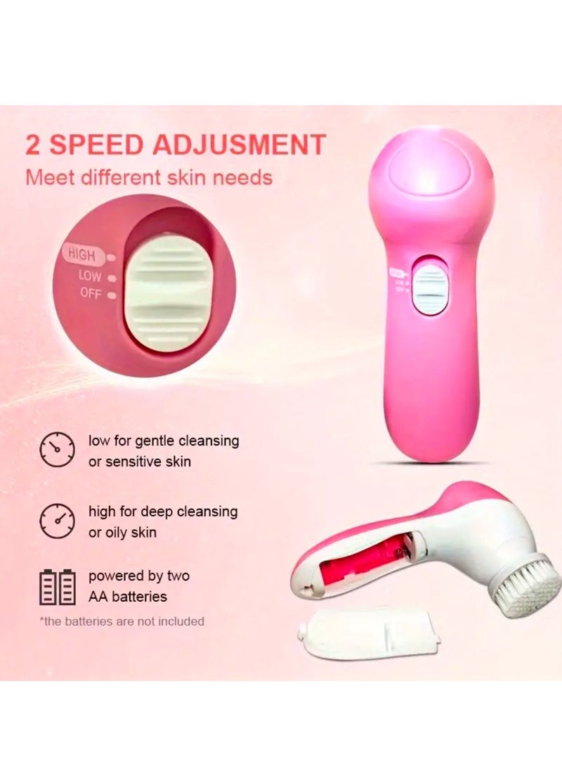 جهاز تدليك إلكتروني للوجه 7في 1 وردي/أبيض - Image 4