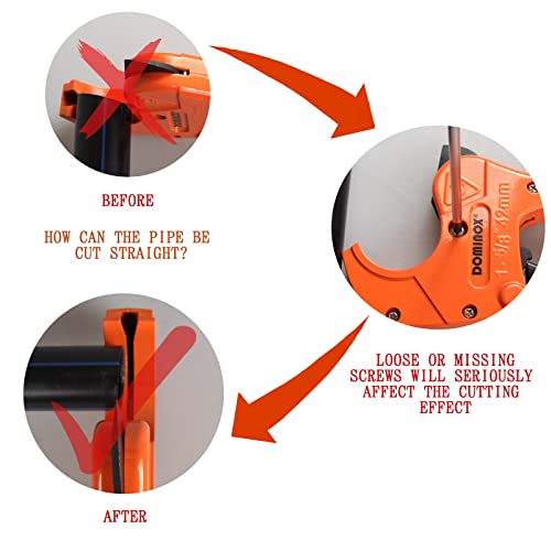DOMINOX PVC Pipe Cutter, Cuts up to 2-1/2" PEX, PVC, PPR, Plastic Hoses& Plumbing Pipes,Ratchet PVC Cutter Tool with SK5 Blade and Aluminum Alloy Body - Image 5
