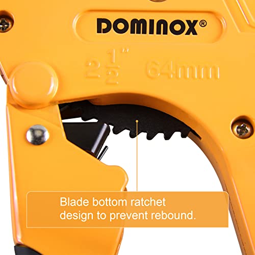 DOMINOX PVC Pipe Cutter, Cuts up to 2-1/2" PEX, PVC, PPR, Plastic Hoses& Plumbing Pipes,Ratchet PVC Cutter Tool with SK5 Blade and Aluminum Alloy Body - Image 3
