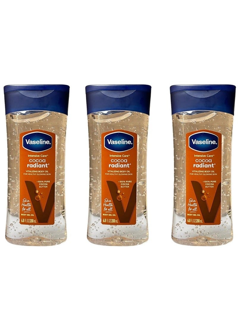 Vaseline Intensive Care Cocoa Radiant Body Oil 3 x 200ml - Image 1