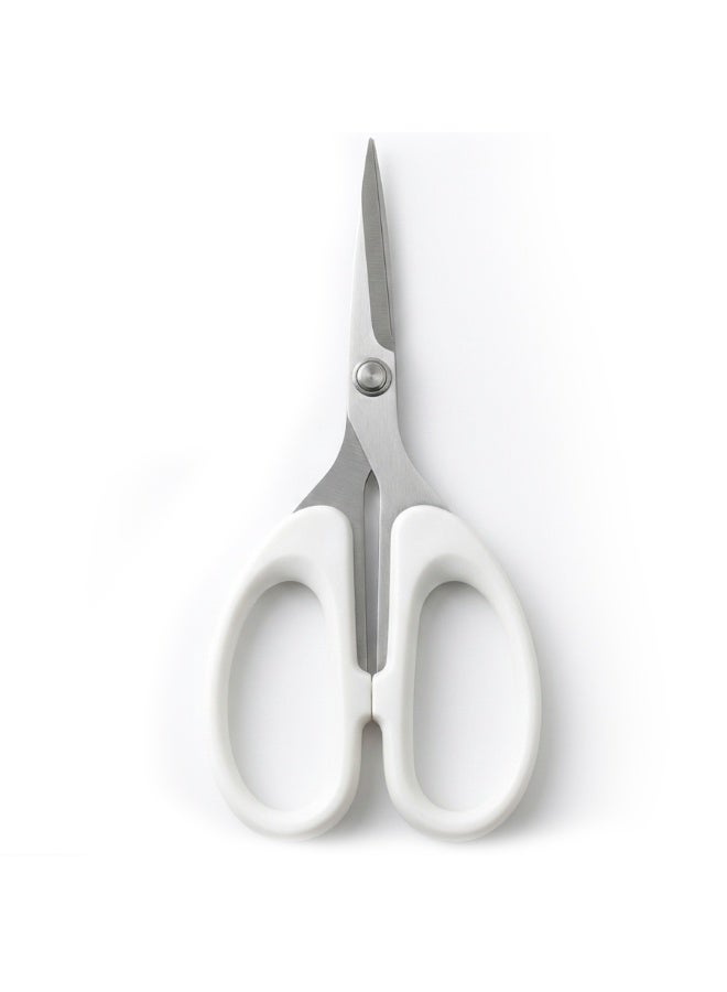 مقص صغير متعدد الاستخدامات حاد، مقص متين من الفولاذ المقاوم للصدأ بمقبض مريح مانع للانزلاق - للاستخدام في المكتب والمنزل والمطبخ والأعمال اليدوية، أبيض - Image 2