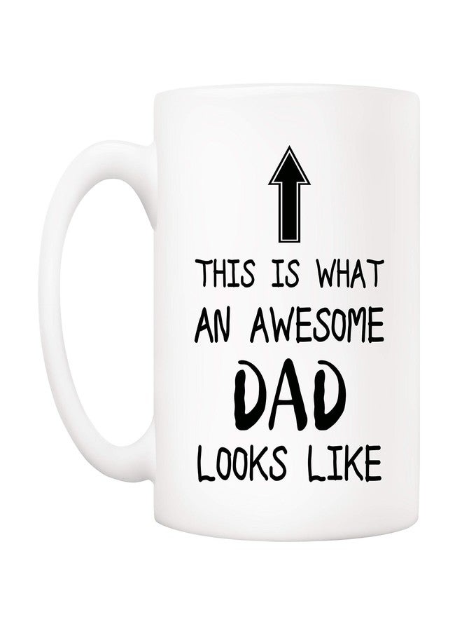 5Aup Christmas Gifts Funny Dad Coffee Mug, This Is What an Awesome Dad Looks Like, 11Oz Novelty Cups from Child Daughter Son Kids, Birthday Gifts for Father Husband Men - Image 2