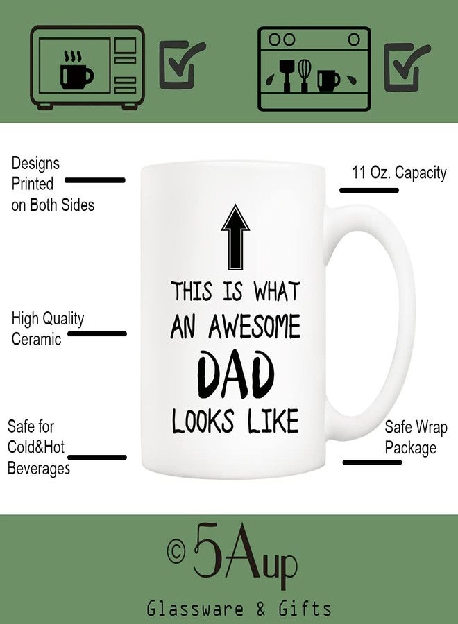 5Aup Christmas Gifts Funny Dad Coffee Mug, This Is What an Awesome Dad Looks Like, 11Oz Novelty Cups from Child Daughter Son Kids, Birthday Gifts for Father Husband Men - Image 3