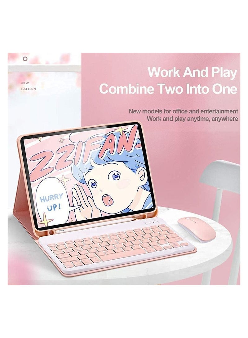 KASTWAVE Keyboard Case with Mouse for iPad Mini 6, for iPad Mini 2021 Detachable Wireless Bluetooth Keyboard Pencil Holder Slim Leather Smart Cover 8.3 inch Pink - Image 3
